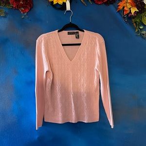 Liz Claiborne Collection V-neck Cable front sweater